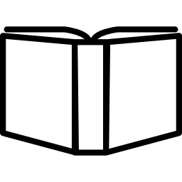 variante de contorno de livro aberto dentro de um círculo Ícone