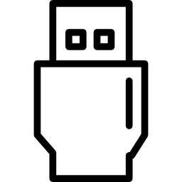 simbolo del profilo sottile del connettore usb in un cerchio icona