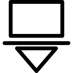 contorno del simbolo dello schermo in un cerchio icona