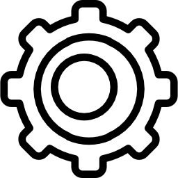 impostazioni contorno simbolo dell'ingranaggio in un cerchio icona