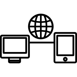 wereldverbindingssymbool in een cirkel icoon