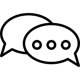 Conversation bubbles in a circle icon
