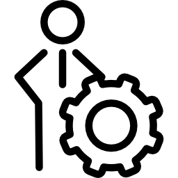 Person settings outline symbol of seo for interface icon