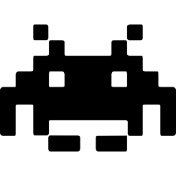 Alien pixelated shape of a digital game icon