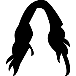 perruque longue femme aux cheveux noirs Icône