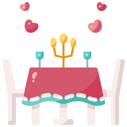 jantar romântico Ícone