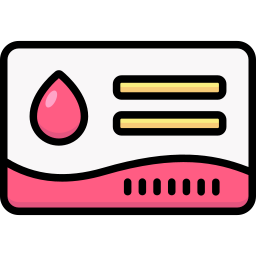 tarjeta de donante de sangre icono