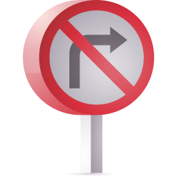 No turn right icon