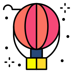 Hot air balloon icon