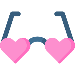 gafas de sol corazón icono