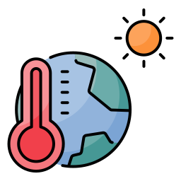 il riscaldamento globale icona