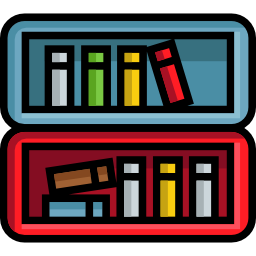 estantes para libros icono