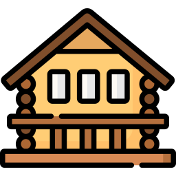 Wood cabin icon