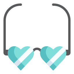 Heart glasses icon