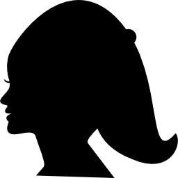 Женский силуэт головы из коротких волос иконка
