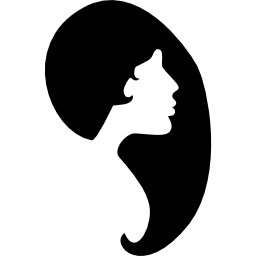 Female hair shape and face silhouette icon