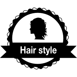 Hair style badge for female hair salon icon
