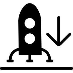 Rocket going down on floor icon