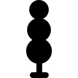 Tree shape of three vertical balls icon