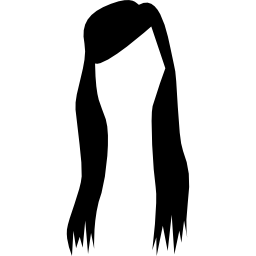 Long female hair wig shape icon
