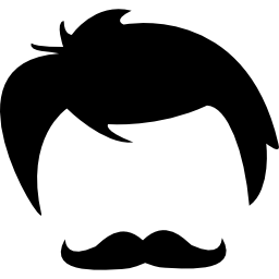 머리와 얼굴 모양의 남성 머리카락 icon