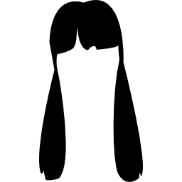 cheveux féminins juvéniles avec deux queues de cheval suspendues des deux côtés Icône