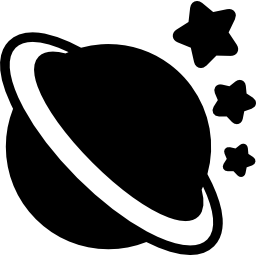 Saturn with three stars icon