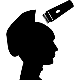 Shaving male head silhouette icon