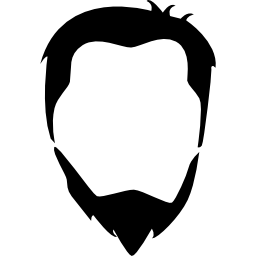 Male head hair and beard icon