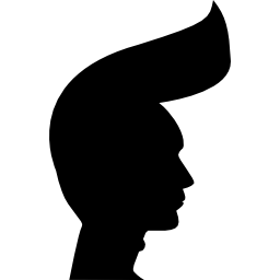 silhouette de tête d'homme punk Icône