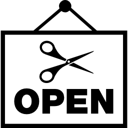 señal de peluquería abierta icono