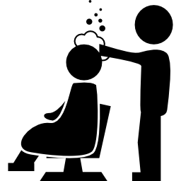 shampoo-anwendung im friseursalon icon