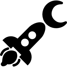 vaisseau spatial et lune Icône