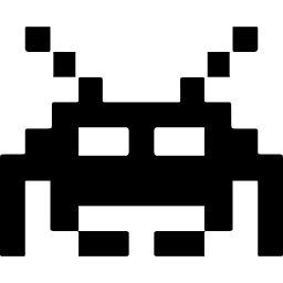 Space game character of pixels icon