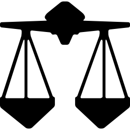 segno della scala della giustizia dell'equilibrio della bilancia icona