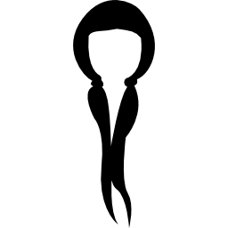 kobiece długie włosy z kucykami ikona