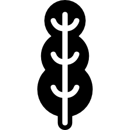 Высокое дерево округлой формы из трех областей иконка