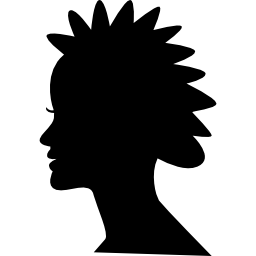 Female short hair style silhouette icon