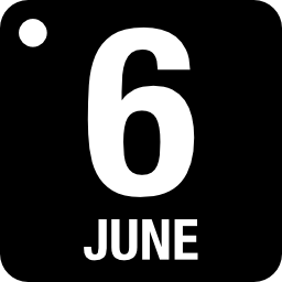 dagelijkse kalenderpagina van 6 juni icoon