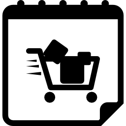 Shopping day on calendar page icon