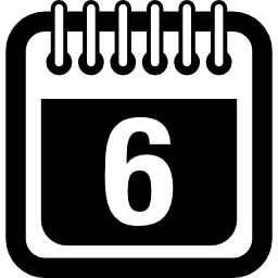 Daily calendar on page of day 6 icon