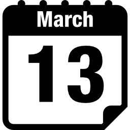 pagina del calendario del 13 marzo icona