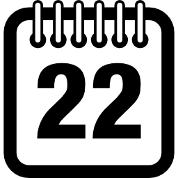 codzienna strona kalendarza w dniu 22 ikona