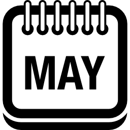 simbolo della pagina del calendario di maggio icona