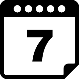 Calendar page on day 7 icon