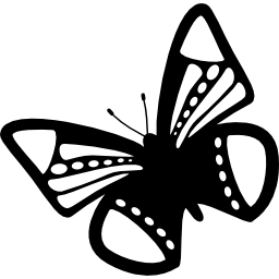 diseño de mariposa con lunares y rayas. icono