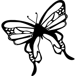 vlinder bovenaanzicht naar links gedraaid icoon