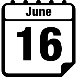 pagina del calendario giornaliero del 16 giugno icona