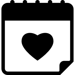 Heart on daily calendar page icon