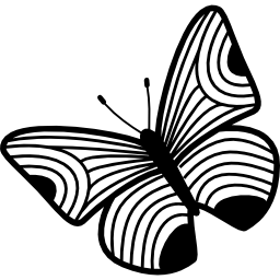 disegno a farfalla di ali a strisce sottili icona